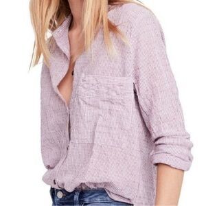Free People Pink Striped Top